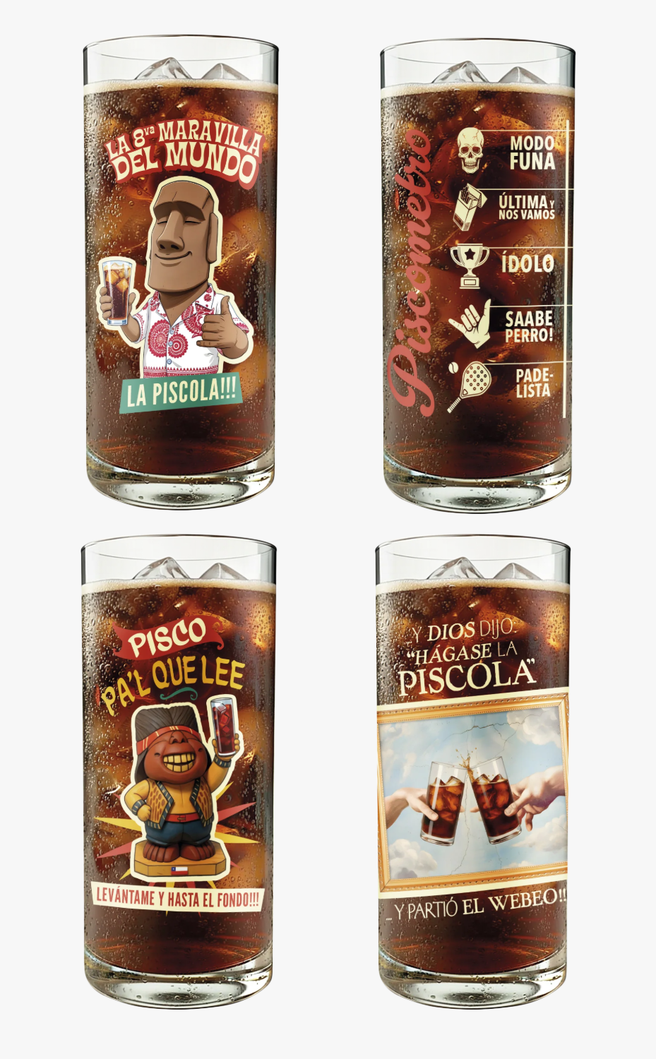 PACK DE 3 VASOS PISCOLEROS