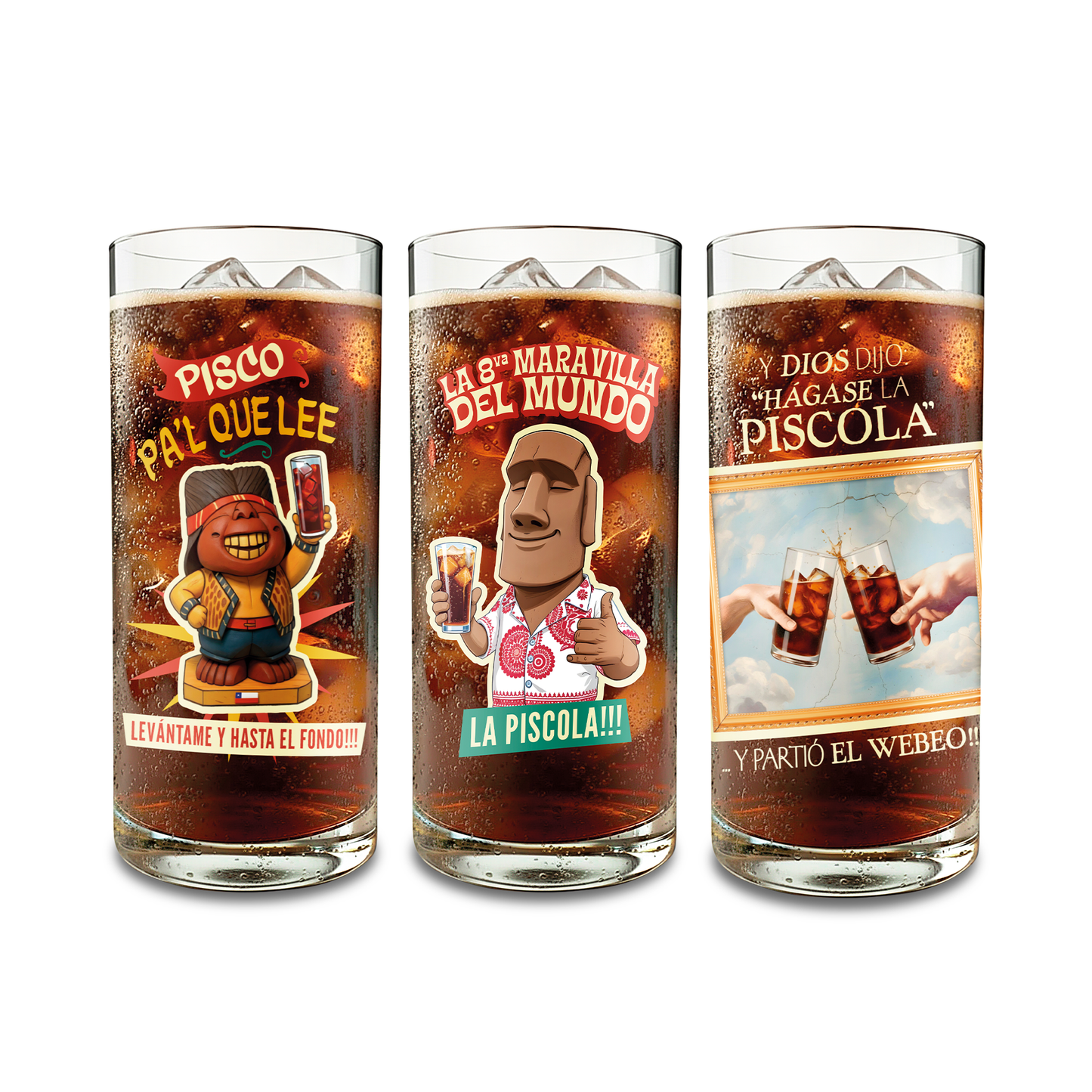 PACK DE 3 VASOS PISCOLEROS