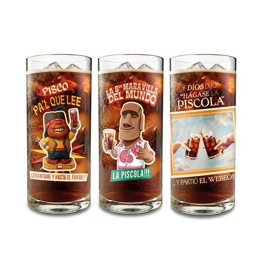 PACK DE 3 VASOS PISCOLEROS